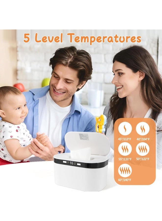 Gonice Baby Wipe Warmer, Wet Wipe Warmer 5 Modes of Temperature Heating Control Dual Heat for Baby's Comfort Large Capacity Wipes Dispenser Diaper Wipe Warmer with Night Light - Image 3